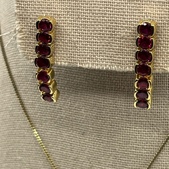 Vintage Technibond Classic 18K Gold Bonded 925 Necklace & Earring Set - Picture 7 of 17